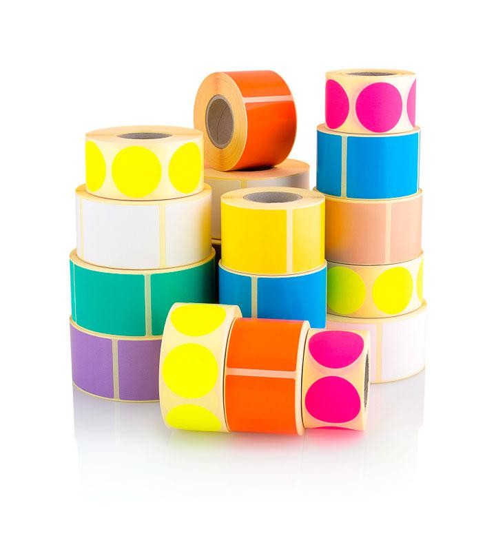 Etiquetas coloridas adesivas